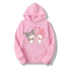 2024 New My melody And Kuromi Cartoon Anime Women Pullover Tops Spring Autumn Men Sweatshirt Pink - Kuromi Store