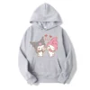 2024 New My melody And Kuromi Cartoon Anime Women Pullover Tops Spring Autumn Men Sweatshirt Pink.jpg 640x640 12 - Kuromi Store