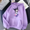 Anime Winter Hello Kitty Hoodie Fleece Thickened Kawaii Cartoon Kuromi Girl Loose Long Sleeved Sweater Couple 34 - Kuromi Store