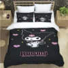 Cartoon Image Kuromis Pattern Quilt Cover With Pillowcases 3D Digital Printed Bedding Set Twin Full Queen 16 - Kuromi Store
