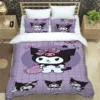 Cartoon Image Kuromis Pattern Quilt Cover With Pillowcases 3D Digital Printed Bedding Set Twin Full Queen 22 - Kuromi Store