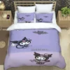 Cartoon Image Kuromis Pattern Quilt Cover With Pillowcases 3D Digital Printed Bedding Set Twin Full Queen 23 - Kuromi Store