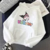 Kawaii Kuromi Hoodie Sanrio Cartoon Loose Hooded Sweater Anime Around Sweet Korean Coat Cute Student Clothes 3 - Kuromi Store