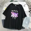 Kawaii Kuromi Short Sleeve Cartoon Anime T Shirt Girls Comfortable Breathable Crew Neck Summer Cool Clothes 3 - Kuromi Store