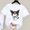 Kuromi Anime Children s Short sleeved New Sanrio My Melody Summer T shirt Clothes Girly Heart 5 - Kuromi Store