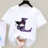 Kuromi Anime Letter A Z Children s Short sleeved New Sanrio Summer T shirt Clothes Girly 3 - Kuromi Store