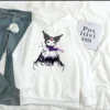 New Sanrioed Long Sleeved Casual Women s Hooded Sweater Kawaii Anime Kuromi Printed Oversize Loose Sweatshirt 16 - Kuromi Store