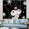 Sanrios Kuromi My Melody Hanging Cloth Anime Kawaii Wall Decoration Cute Cartoon Poster Wall Sticker Background 13 - Kuromi Store