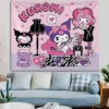 Sanrios Kuromi My Melody Hanging Cloth Anime Kawaii Wall Decoration Cute Cartoon Poster Wall Sticker Background 4 - Kuromi Store