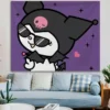 Sanrios Kuromi My Melody Hanging Cloth Anime Kawaii Wall Decoration Cute Cartoon Poster Wall Sticker Background 7 - Kuromi Store