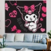 Sanrios Kuromi My Melody Hanging Cloth Anime Kawaii Wall Decoration Cute Cartoon Poster Wall Sticker Background 9 - Kuromi Store