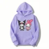 kuromi My Melody Cartoon Anime Women Pullover Tops Spring Autumn Men Hoodie 2024 New Casual Pink.jpg 640x640 14 - Kuromi Store